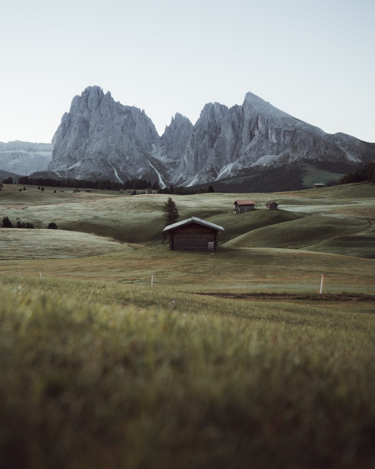 Alpe Di Siusi, housing the most known cabins in the Dolomites
