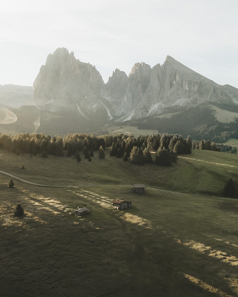 Alpe Di Siusi, housing the most known cabins in the Dolomites