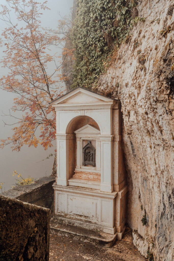 Madonna Della Corona Chapel - The Sanctuary of Madonna Della Corona, an Italian Church Built into a Cliff